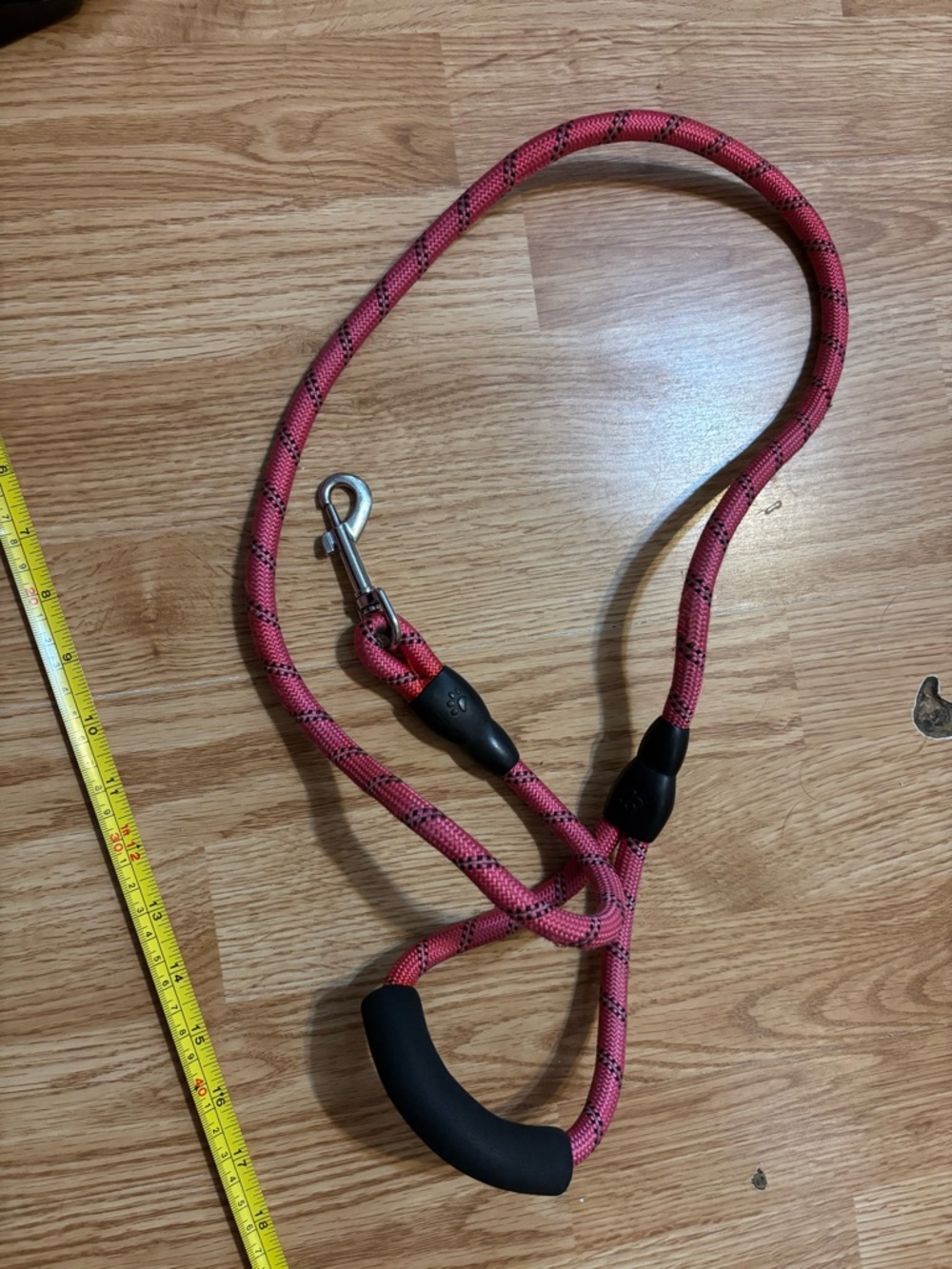 Durable Pink Rope Dog Leash with Padded Handle